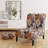 Beige And Purple Cottage Flowers Composition - Velvet Upholstered Farmhouse Slipper Chair, Rustic Floral Accent Chair