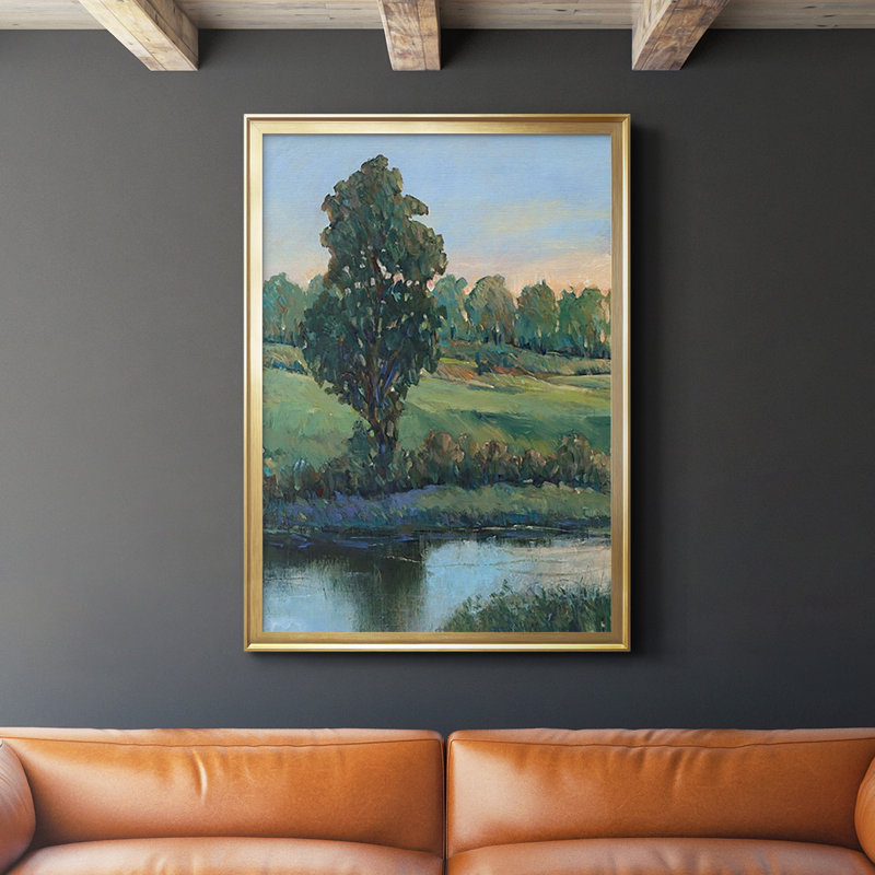 «Tree By The Riverbank II», reproduction d'art encadrée, H 42,5 po x l 30,5 po x P 1 po, Encadrement doré