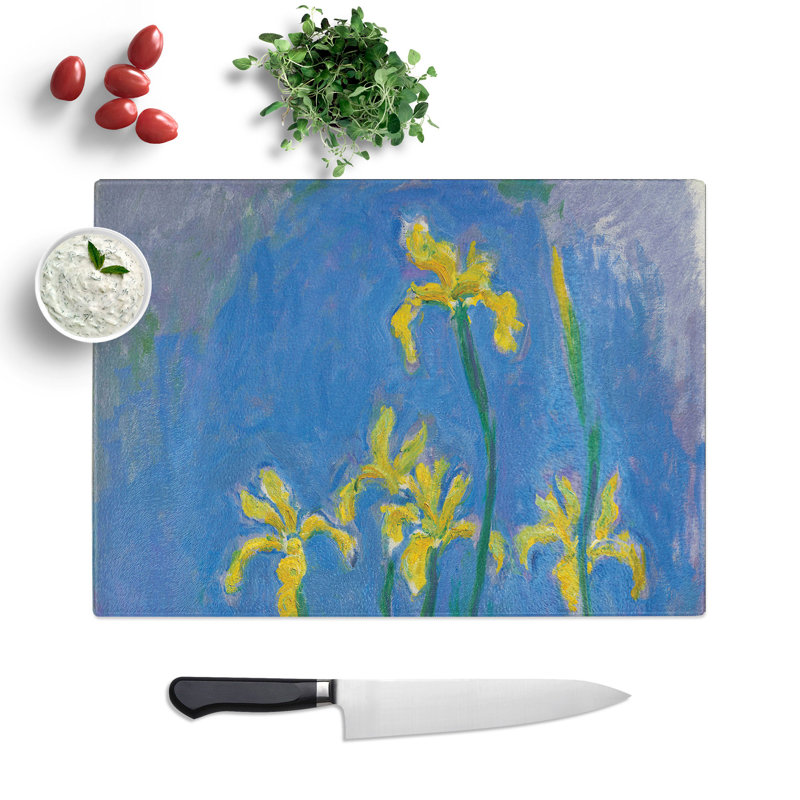 Yellow Irises Study by Claude Monet Chopping Board, 0.4cm H x 20cm W x 28.5cm L