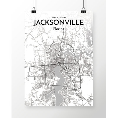 Jacksonville City Map - No Frame Print
