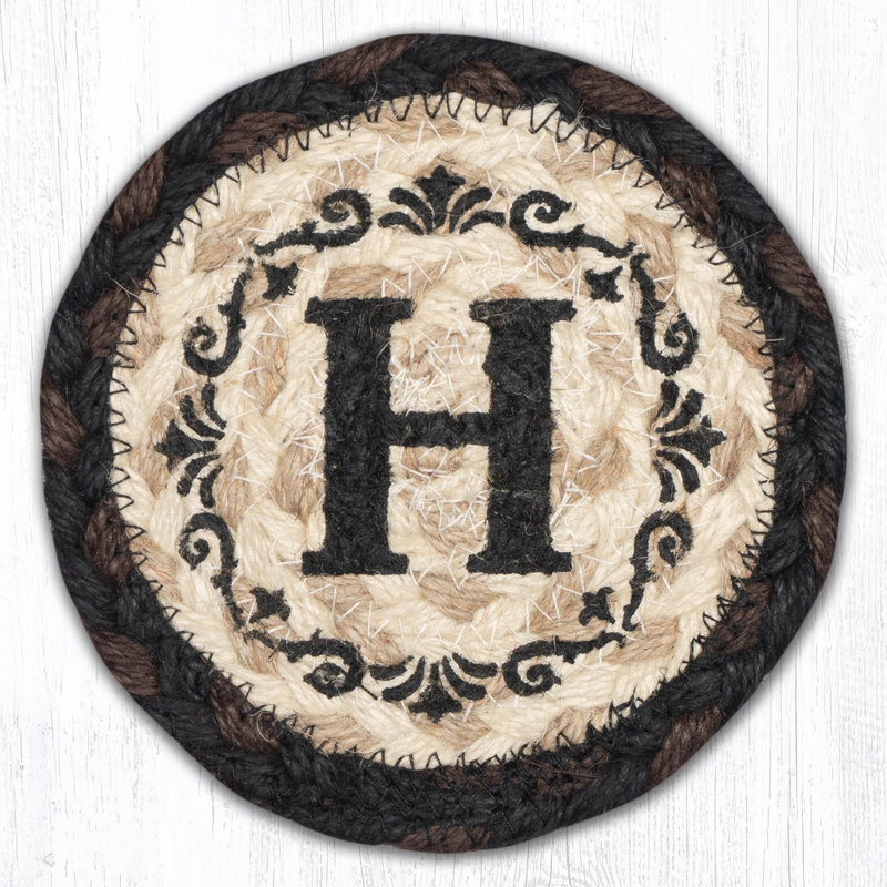 Monogramme en jute tressé style rustique rustique, H 5 po au pochoir personnalisé