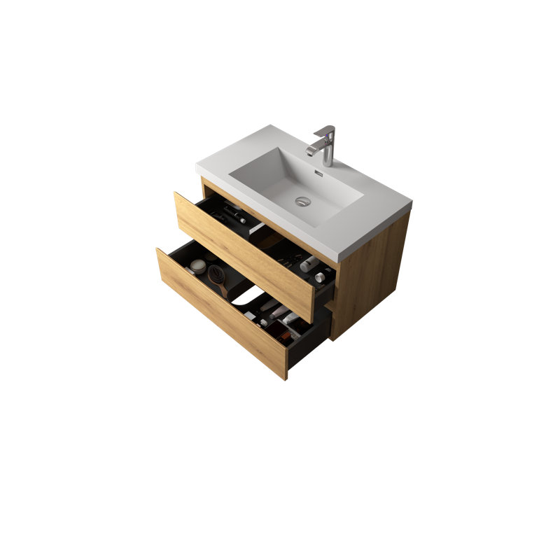 Meuble-lavabo mural simple 36 po A.Oak, 36"