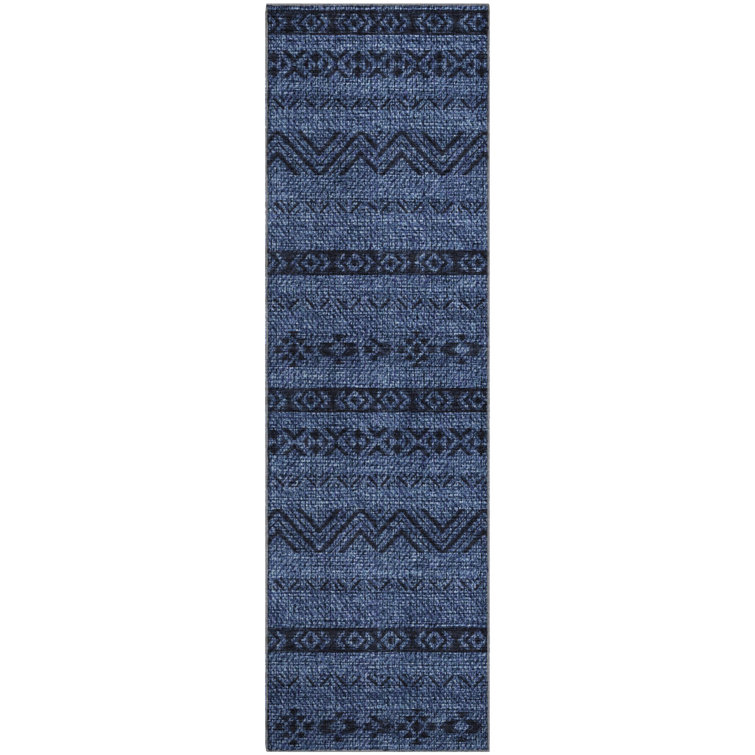 Premium Machine Washable Prisco Navy Rug