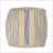 Pouf, Western Handcrafted Hemp & Wool Blend Natural & Sky Blue 16x16 Inch | Natural | Wool
