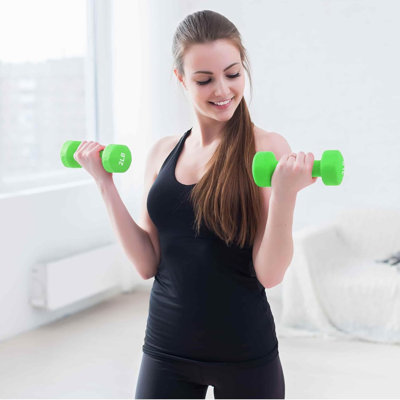 Neoprene Hex Dumbbell Set for Women, Hand Weights for Home Gym Training