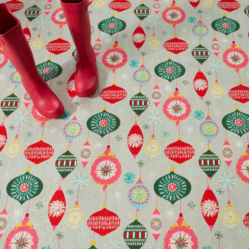 Ornaments Multi Machine Washable Rug, Rectangle 2' x 3'