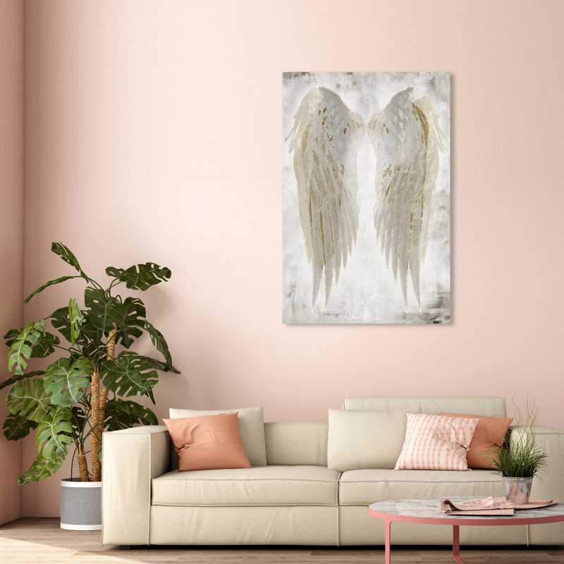 " Wings Of Angel Beige ", Wrapped Canvas, 54" H x 36" W 