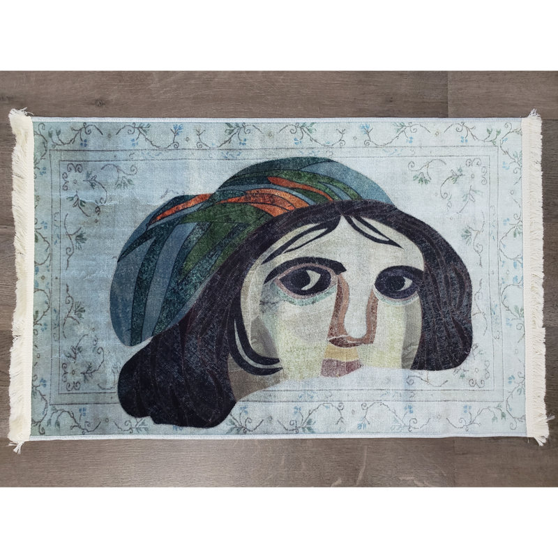 Gris charbon/beige/Tapis décoratif brun, Rectangle 2 pi 7 po x 4 pi 11 po