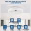  Ventilateur de plafond 20 "en cristal avec lumière DEL et télécommande, ventilateur encastré moderne à deux anneaux-218418932