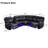 185" Modern Reclining Sofa With LED Lights, Storage Console & Adjustable Flat-Lie Design
