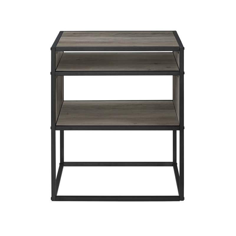 Oswald Frame End Table, Grey Wash