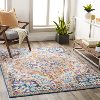 Tapis safran / bleu marine Fleeman