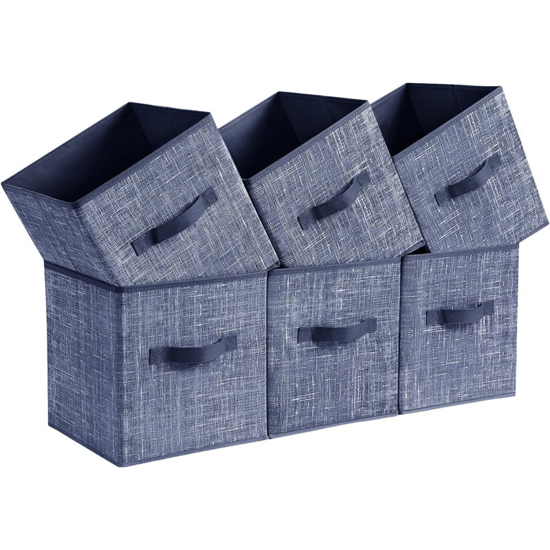 Ensemble de bacs pliables en tissu, Bleu