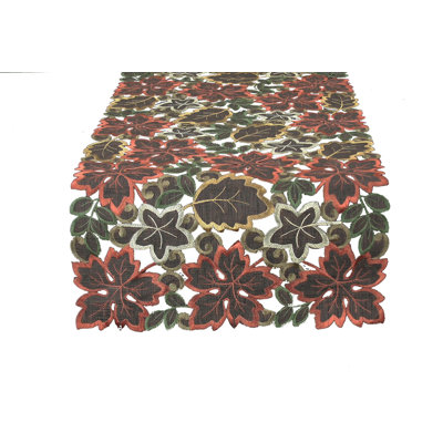 Amryis Embroidered Cutwork Harvest Table Runner