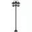 3-Head Aluminum Solar Lamp Post Light With Dusk-To-Dawn Sensor