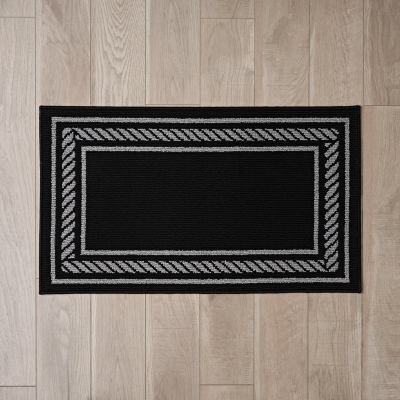 Nautica Rope Border Machine Washable All Loop Tufted Rugs 1-Piece, Rectangle 2'2" x 3'9" 