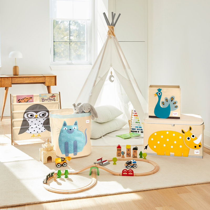 3 Sprouts - Coffre à jouets pour salle de jeux pour enfants, Rhino