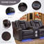 Causeuse inclinable 86,22 po Felix en cuir avec haut-parleur Bluetooth, port USB et éclairage DEL Felix-131563040