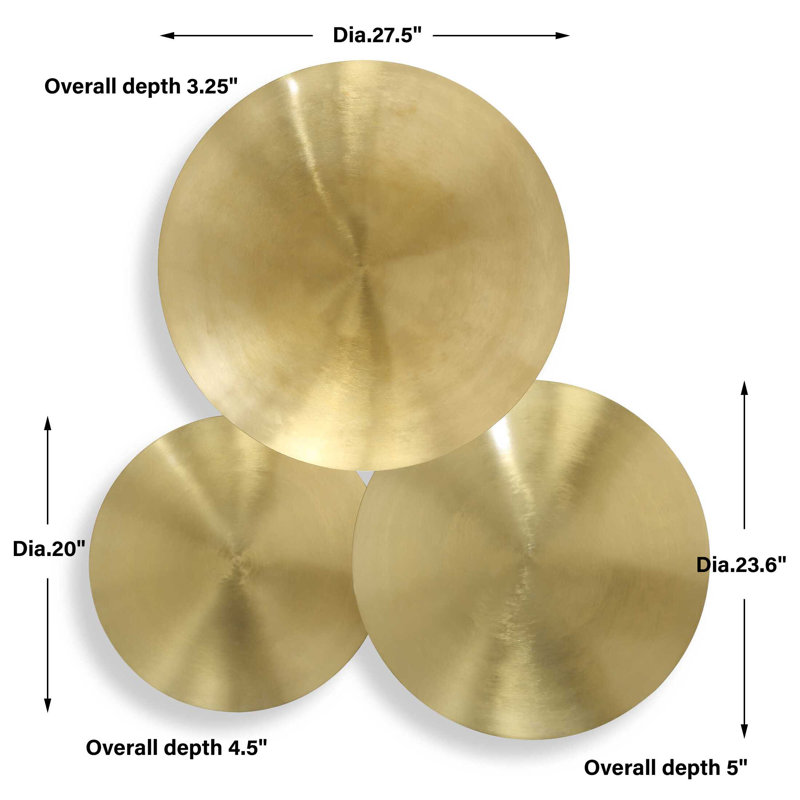 Ensemble d'art mural rond en laiton Uttermost Cymbalic / 3