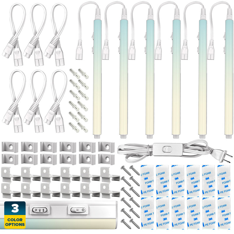 12" Plug In LED Under Cabinet Strip Light, 6