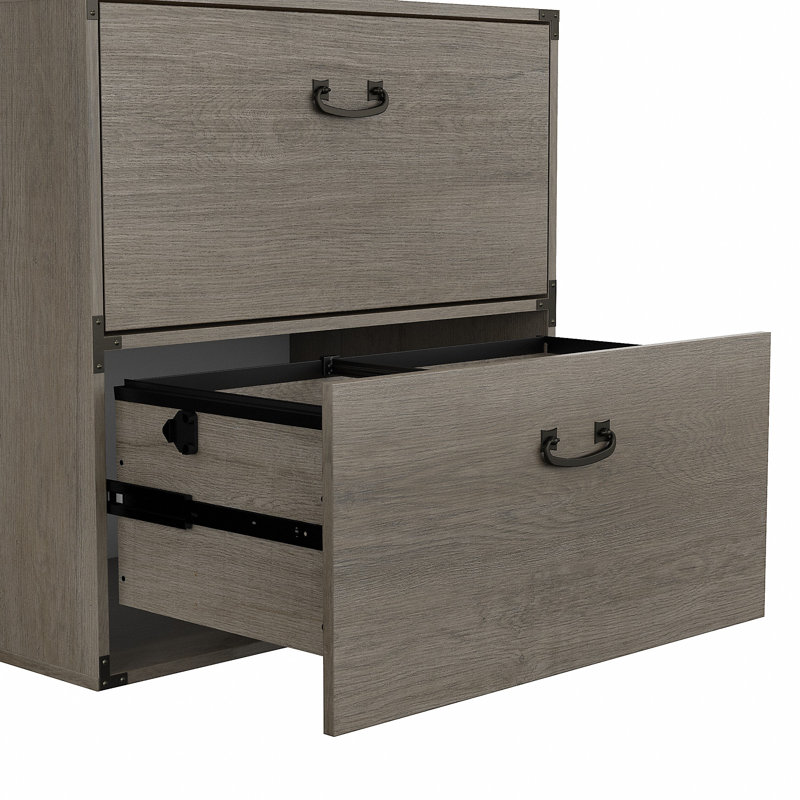 Ensemble de bureau rectangulaire 3 pièces Jazminn, Gris patiné