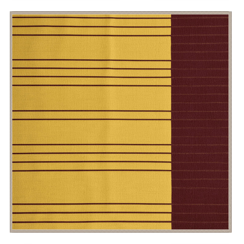 Machine Washable Horizontal Stripes Brown Area Rug, Square 4'