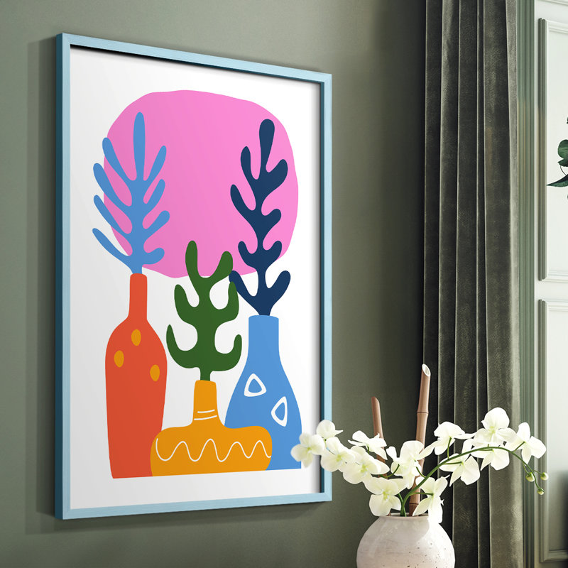 Matisse CDLIX, reproduction encadrée - bois massif, H 10 po x l 8 po, Cadre simple bleu