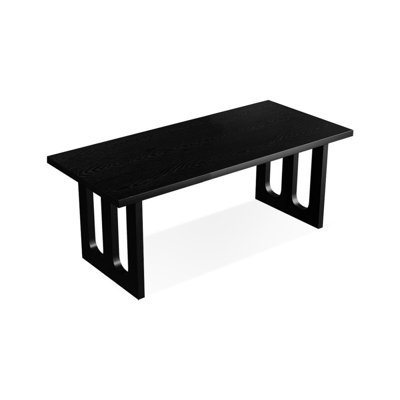 Bureaux rectangulaires noirs en bois massif