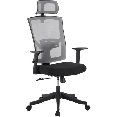 Chaise de bureau ergonomique pivotante de 350 lb avec support lombaire réglable, appui-tête, accoudoirs rabattables et verrou d'inclinaison, chaises de bureau à domicile avec roulettes, chaise en filet robuste