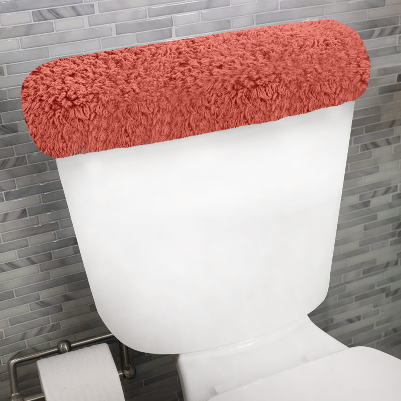 Tapis pour salle de bain Dobrinka, Corail, 10 po x 22 po (couvercle de réservoir)