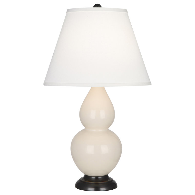 Gourd Table Lamp, Bone and  Bronze Base