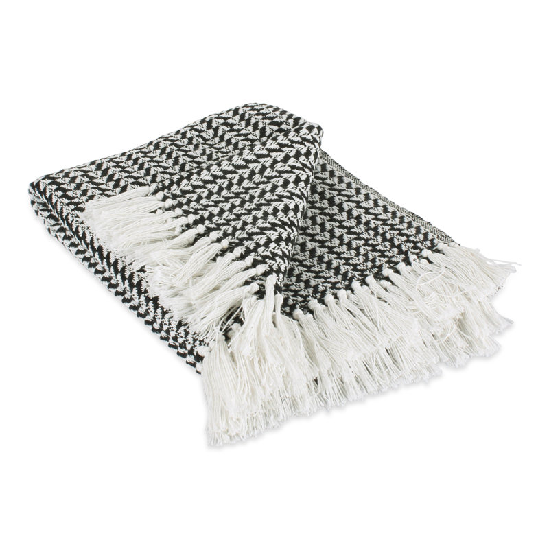 Arrowhead Hand Woven Throw Blanket, Black
