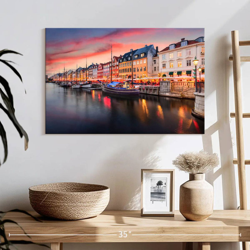Ravi Nyhavn, canal de Copenhague, H 16 po x l 24 po