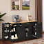 Buffet de cuisine multifonctionnel avec table de salle à manger extensible, armoire de rangement avec support coulissant à 3 niveaux-891597868