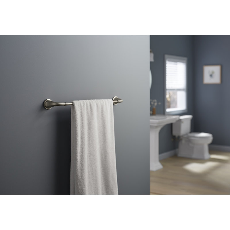 Stately Towel Bar, 18"W, Vibrant Brushed Nickel