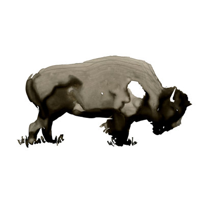 Monochrome Bison I by -  Painting