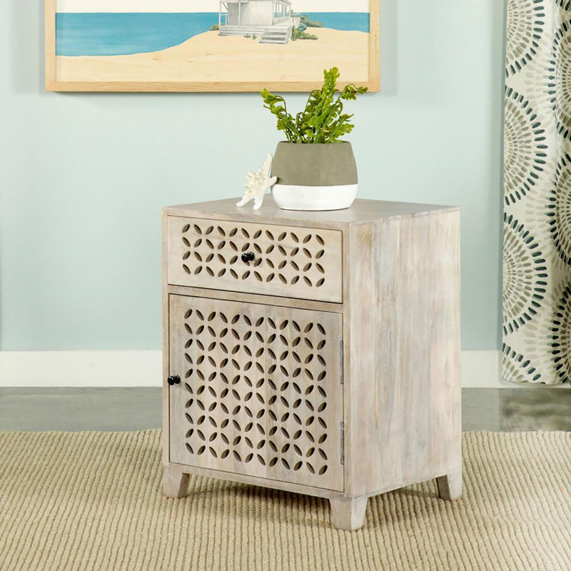Buffet décoratif 1 porte blanc avec tiroir et armoire