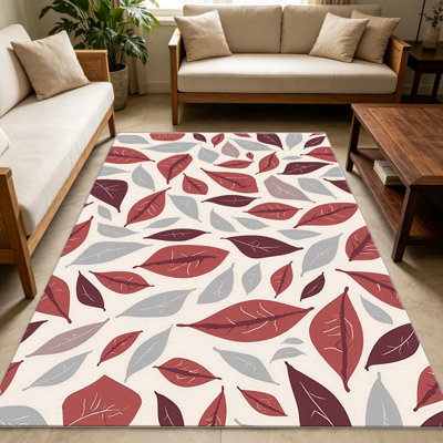 Tapis à motif de feuilles d'automne 1PC, élégant tapis décoratif polyvalent, facile à nettoyer et à entretenir, pièce de mobilier idéale pour la chambre à coucher, le salon, le couloir, le vestibule, le dortoir et le bureau afin de rafraîchir l'ambiance intérieure de votre maison
