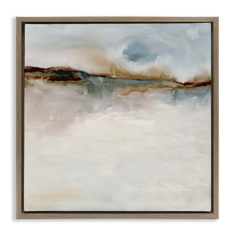 «Neutral & Soft Abstract Palette», art par Jacob Q, H 18 po x l 18 po, Cadre flottant orme Montalcino