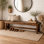 Long Rustic Solid Wood Bench