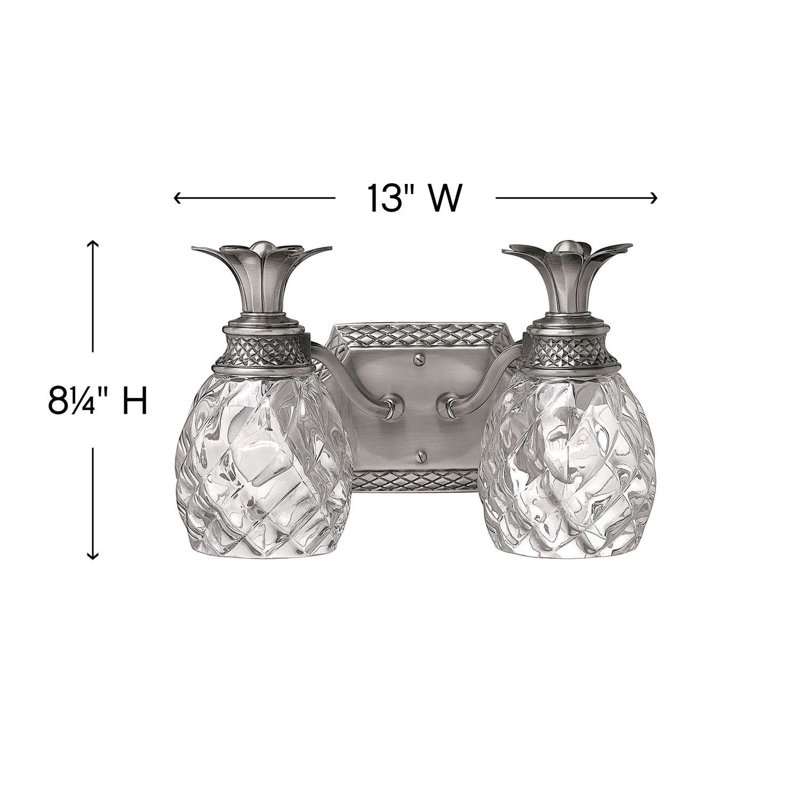 Plantation 2 Light Wall Sconce, Polished Antique Nickel
