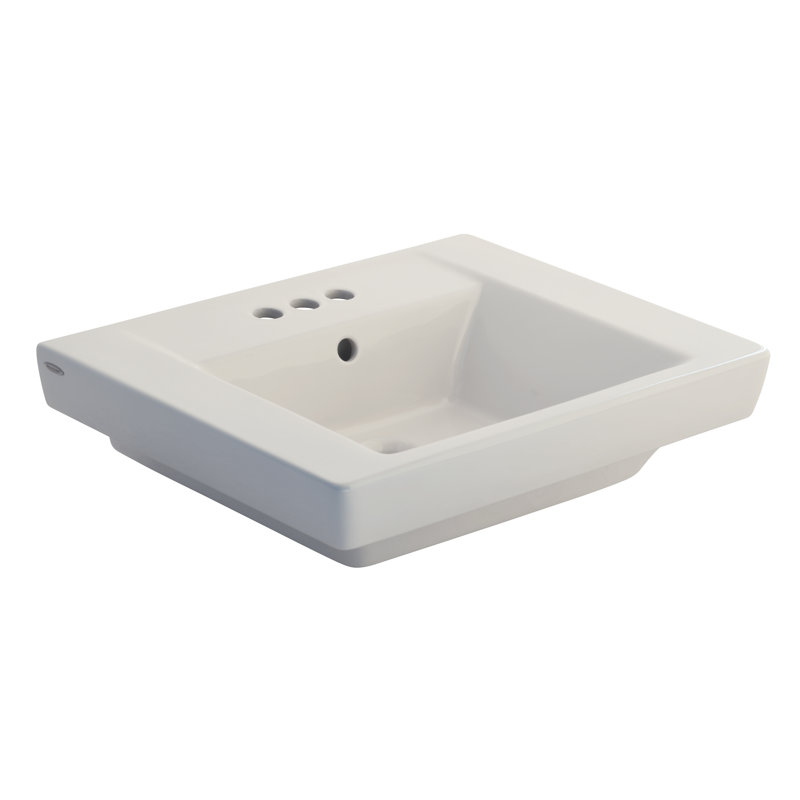 American Standard Boulevard 19'' Vitreous China Rectangular Bathroom Sink with Overflow, 4" Centerset, White