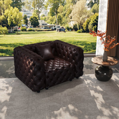 48.4" Modern Sofa Set, Faux Leather Upholstered Modular 1-Seater Sectional Couch with Pure Handmade Button Tufted Design, 1 Pillows, Multi Combination