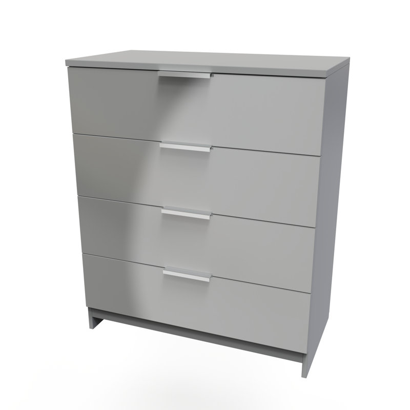 Fully Assembled Herma 4 - Drawer Chest of Drawers, Uniform Grey/Dusk Grey