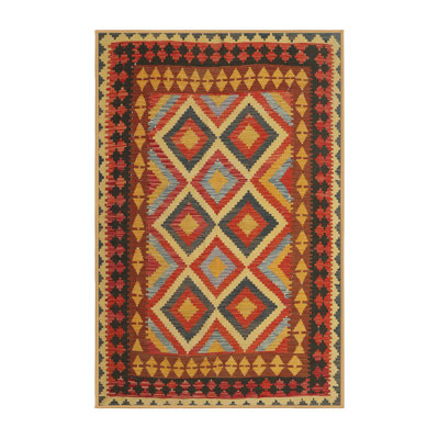 Tapis brun/gris/rouge contemporain