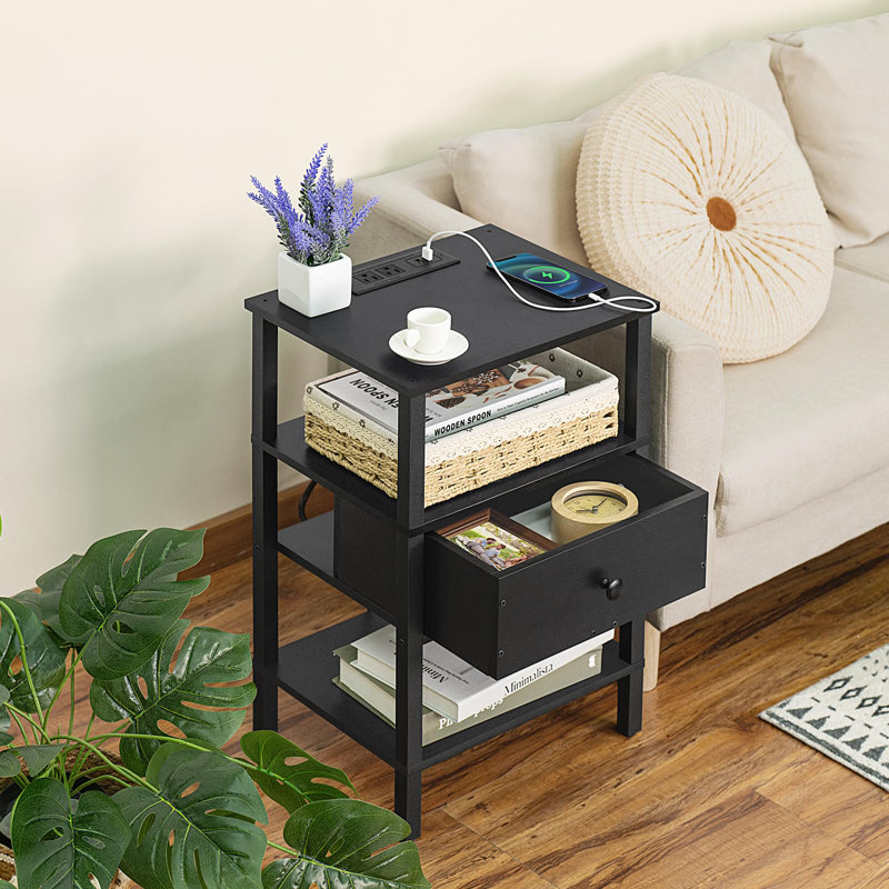 3-Tier Nightstand with Charging Station & USB Ports(Set of 2)