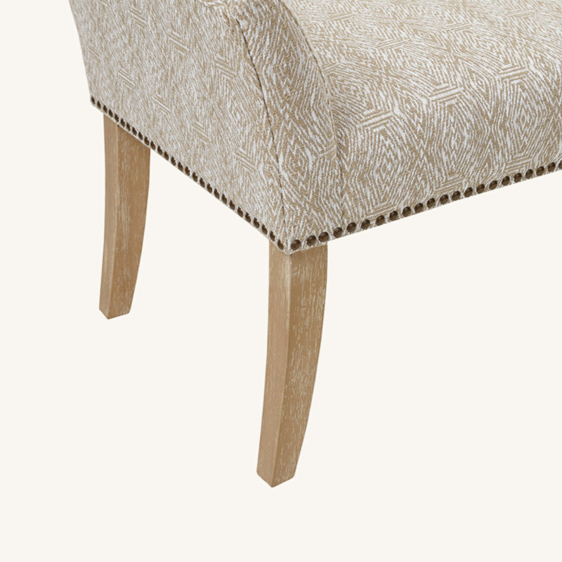 Dalice Upholstered Bench, Natural, Multicolor Beige