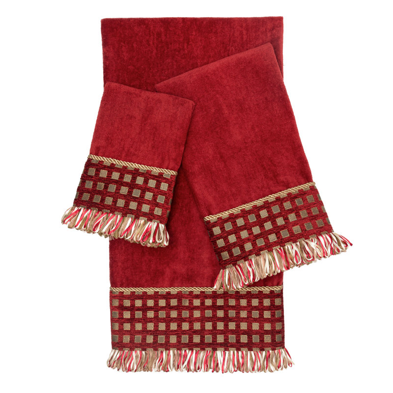 Ensemble de serviettes de bain 3 pièces, Rouge