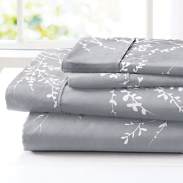 Red Barrel Studio® 4-Piece Foliage Bed Sheets and Pillowcases Set ...