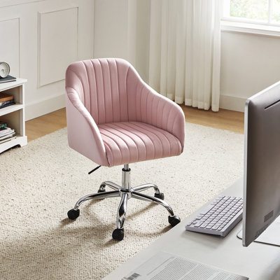 Chaise de travail moderne en velours avec dossier capitonné Vernese
